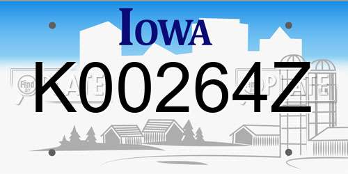 K00264Z Iowa License Plate