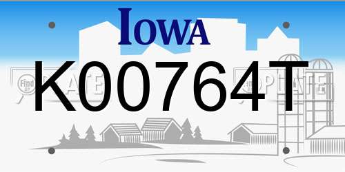 K00764T Iowa License Plate