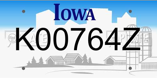 K00764Z Iowa License Plate