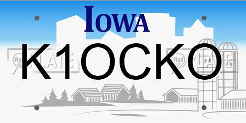 K1OCKO Iowa License Plate