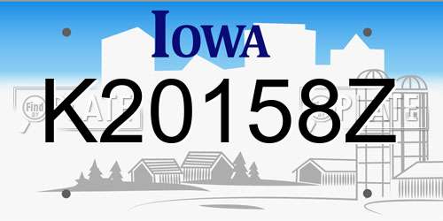 K20158Z Iowa License Plate
