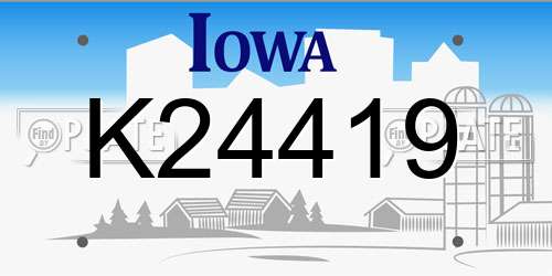 K24419 Iowa License Plate