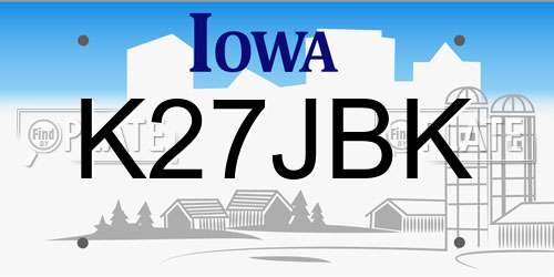 K27JBK Iowa License Plate