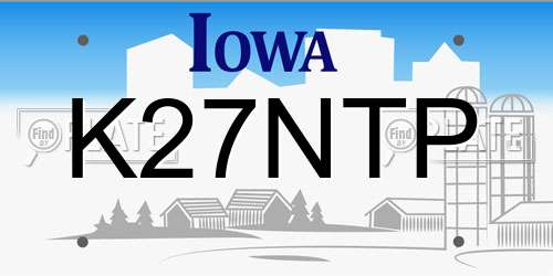K27NTP Iowa License Plate