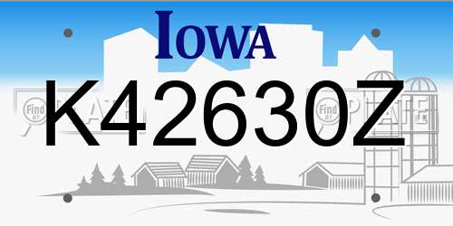 K42630Z Iowa License Plate