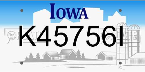 K45756I Iowa License Plate