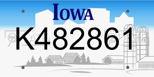 K482861 Iowa License Plate