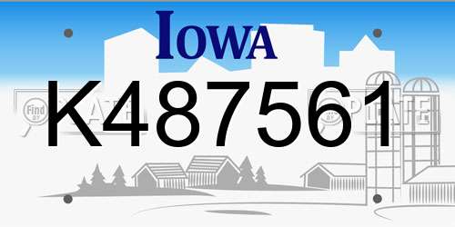 K487561 Iowa License Plate