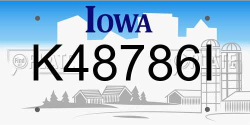 K48786I Iowa License Plate