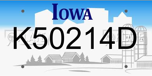 K50214D Iowa License Plate