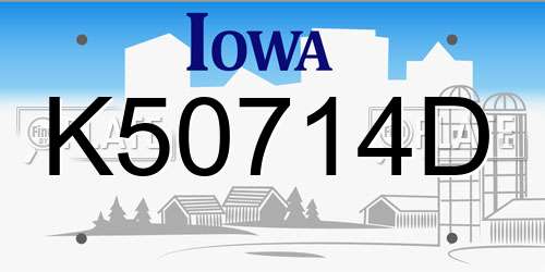 K50714D Iowa License Plate