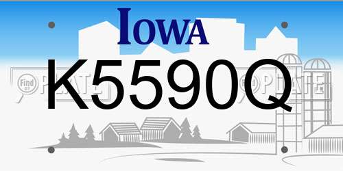 K5590Q Iowa License Plate