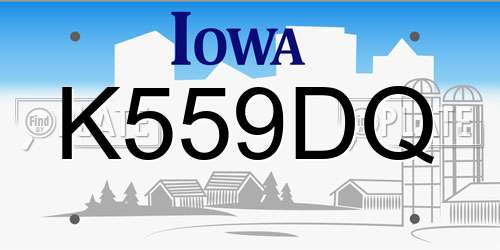 K559DQ Iowa License Plate