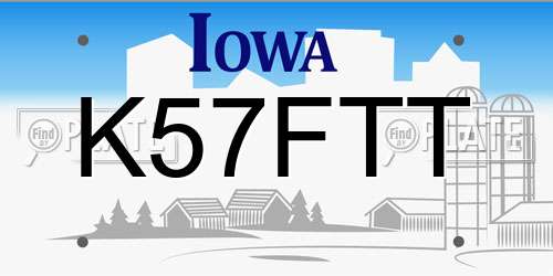 K57FTT Iowa License Plate