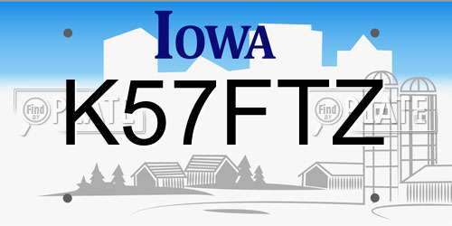 K57FTZ Iowa License Plate