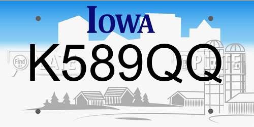 K589QQ Iowa License Plate