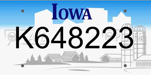K648223 Iowa License Plate