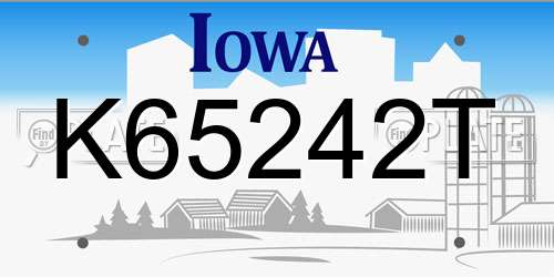 K65242T Iowa License Plate