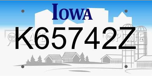 K65742Z Iowa License Plate