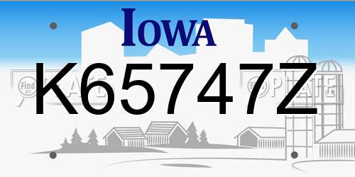 K65747Z Iowa License Plate