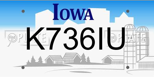 K736IU Iowa License Plate