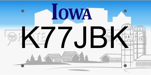 K77JBK Iowa License Plate