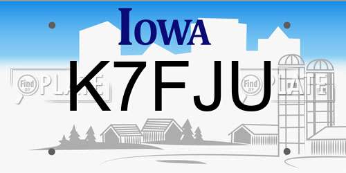 K7FJU Iowa License Plate