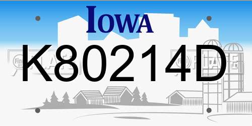 K80214D Iowa License Plate