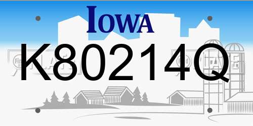 K80214Q Iowa License Plate