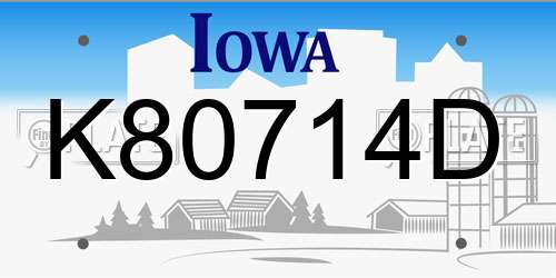 K80714D Iowa License Plate