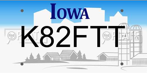 K82FTT Iowa License Plate