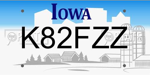 K82FZZ Iowa License Plate