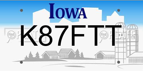 K87FTT Iowa License Plate