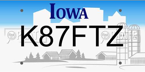 K87FTZ Iowa License Plate