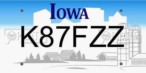 K87FZZ Iowa License Plate