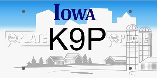 K9P Iowa License Plate