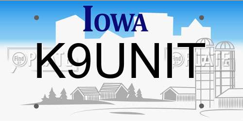K9UNIT Iowa License Plate