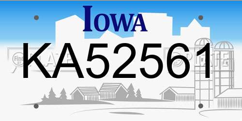 KA52561 Iowa License Plate