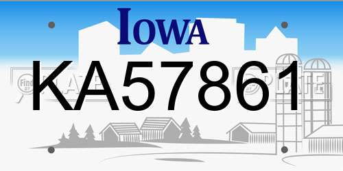 KA57861 Iowa License Plate