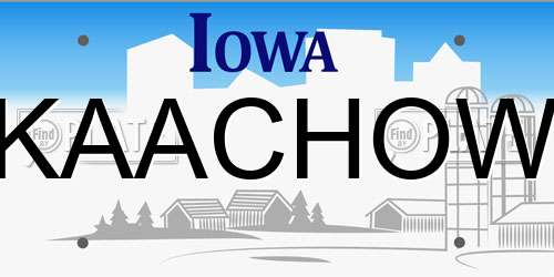KAACHOW Iowa License Plate