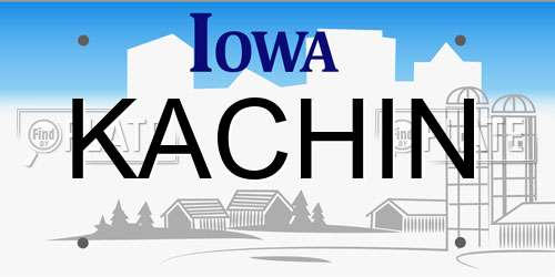 KACHIN Iowa License Plate