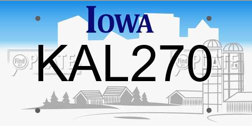 KAL270 Iowa License Plate