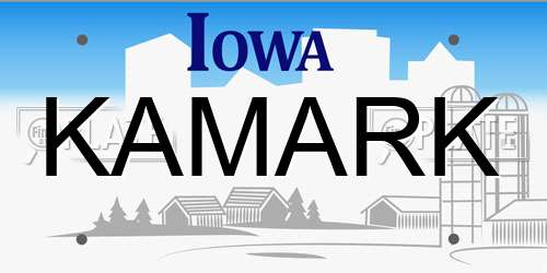 KAMARK Iowa License Plate