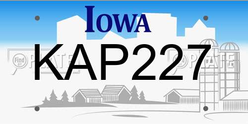 KAP227 Iowa License Plate
