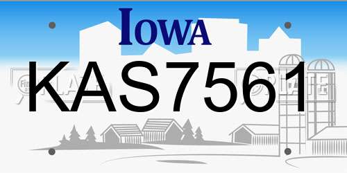 KAS7561 Iowa License Plate