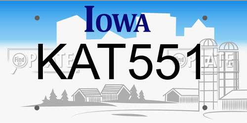 KAT551 Iowa License Plate