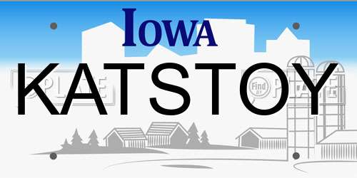 KATSTOY Iowa License Plate