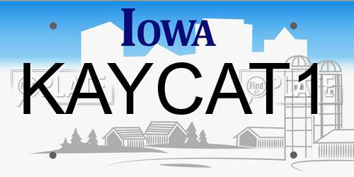 KAYCAT1 Iowa License Plate