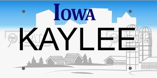 KAYLEE Iowa License Plate