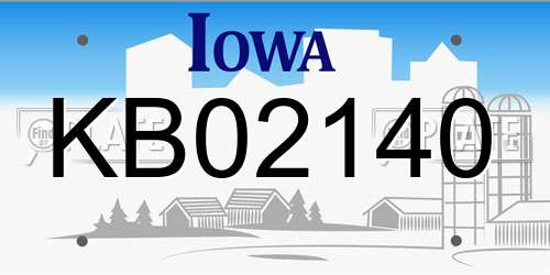 KB02140 Iowa License Plate